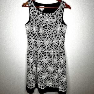 Donna Morgan Vintage Black &‎ White Dress Sz 10